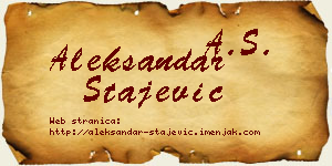 Aleksandar Stajević vizit kartica
